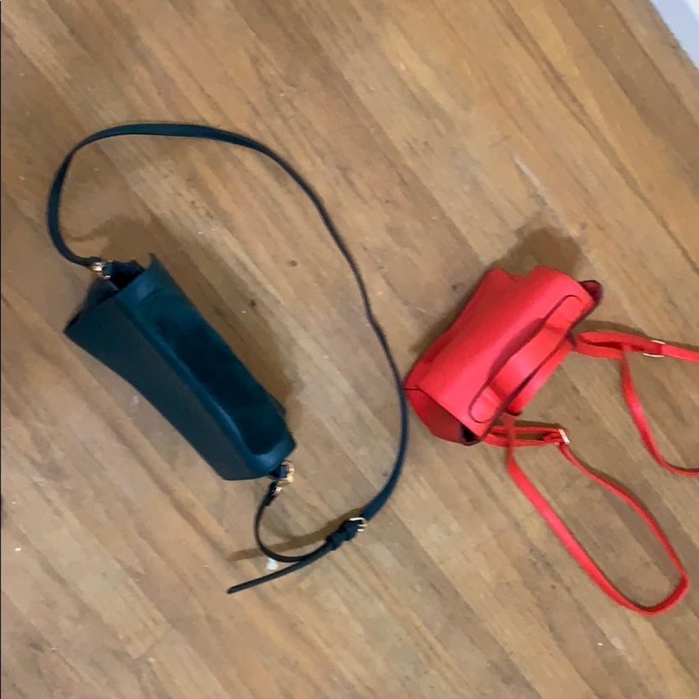 Two purses from target one dark green and one red